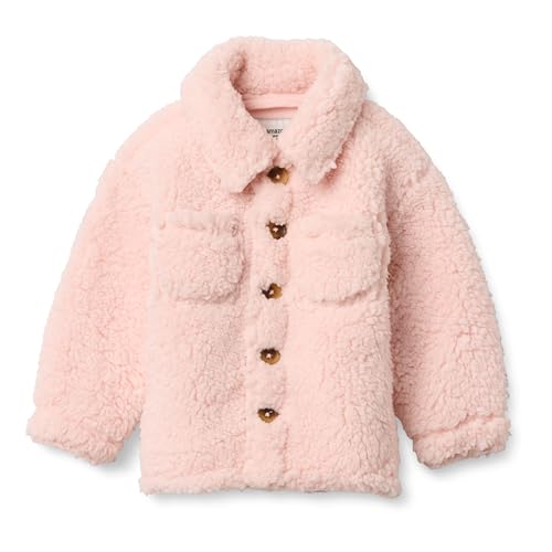 Amazon Essentials x Sofia Grainge Unisex Babies' Soft Faux Sherpa Fleece Overshirt Jacket with Pockets, Light Pink, 18 Months - image 1