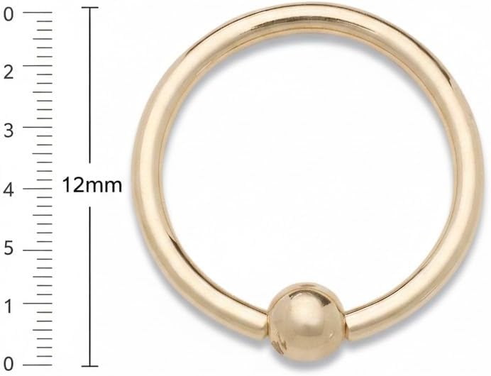 JewelryWeb Solid 14k Yellow or White Gold 16G Small 2mm Bead Hoop Lip Eyebrow Cartilage Tragus Nose Ring