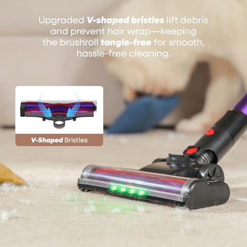 UNINELL HOME UV2 Cordless Vacuum Cleaner, 48000Pa/550W Vacuum Cleaners for Home, Lightweight Stick Vacuum with 65Mins Runtime, Self-Standing&Wall Mount Charging, Tangle-Resistant Vacuum for Pet Hair - Image 6