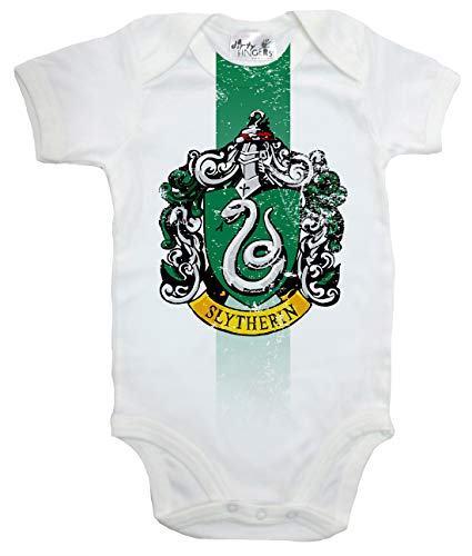 Dirty Fingers, Harry P Serpentard House Blason Baby Subli Print Body - Blanc - XXS Cover
