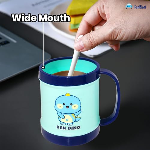 Image of FunBlast Milk Mug for Kids - Unbreakable Mug for Kids, Milk Mugs for Kids Unbreakable - Milk Drinking Cup for Kids (Pack of 1) (Dino)