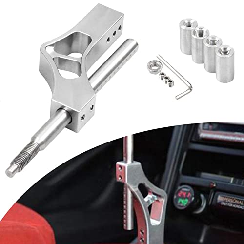 Sporacingrts Adjustable Short Shift Extension Shifter Knob with Adapters Compatible with Civic Integra CRX (Silver)