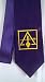 D0199 Masonic Purple Satin York Rite Tie with Council Logo Embroiderd in Bright Gold