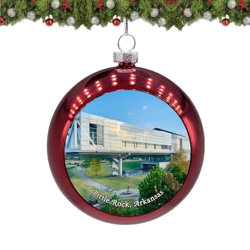 Gozisoci Christmas Ball Ornaments for USA Arkansas Little Rock William J. Clinton Presidential Library Xmas Tree Decorations Holiday Hanging Decor Pendant 3.15 inch City Travel Souvenirs 471
