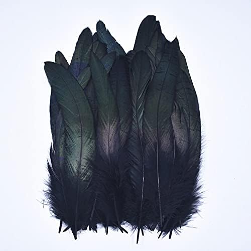 Zamihalaa 50Pcs/Lot Colorful Rooster Feathers for Crafts Holiday Black Chicken Decoration for Needlework and Handicrafts Pheasant Plumes - Royal Blue