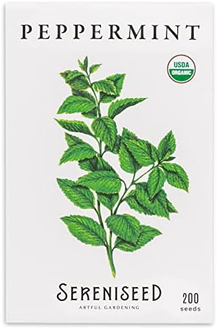 Sereniseed Certified Organic Peppermint Seeds (200) – 100% Non GMO, Open Pollinated – Grow Guide