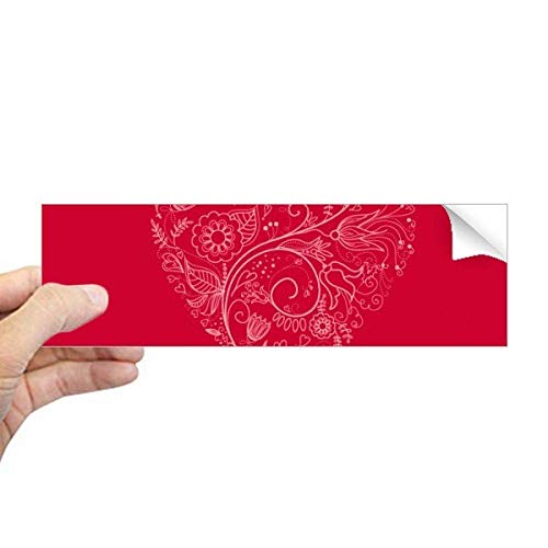 Autocollant rectangulaire en forme de cœur fleurs de vigne DIYthinker