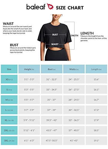 Baleaf Women's 𝐏𝐢𝐦𝐚 𝐂𝐨𝐭𝐭𝐨𝐧 Workout Crop Tops [Loose Fit] [Cute Crewneck] Short Sleeve Gym Athletic Casual T-Shirts Black M #TOP6