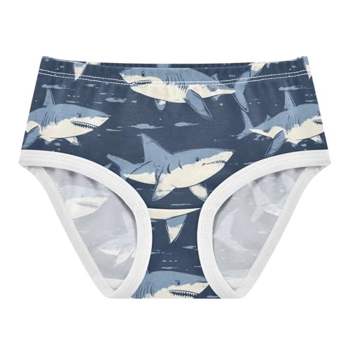 Wusikd Shark Animal Girls' Underwear Cotton Sea Funny Girls Briefs Soft Toddler Underwear 2T