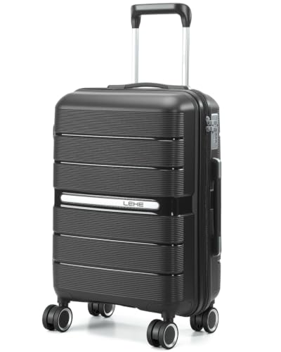 Lekespring 20 Inch Carry-on Luggage with Spinner Wheels, Hard Shell Suitcase with TSA Lock, Airline Approved, Rolling Suit Case for Travel Weekend Trips, Dark Grey Color