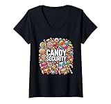 Photo Gallery donna candy security dad matching genitori costume candy halloween maglietta con collo a v Photo Gallery donna candy security dad matching genitori costume candy halloween maglietta con collo a v
