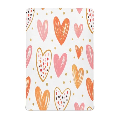 Ttgoth Sábana Bajera Ajustable para Cuna para niños y niñas, sábana de Punto Jersey para Cuna para el día de San Valentín, sábana para Cuna estándar y colchón de Cama Infantil, acogedora, Suave y