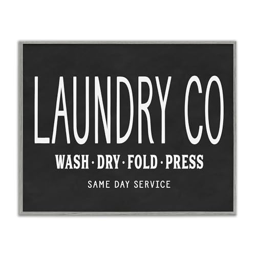 Stupell Industries Laundry Essentials Chalkboard Framed Giclee Wall Art Design