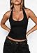 PRETTYGARDEN Women's Summer Halter Tank Tops 2026 Y2K Sleeveless Slim Fitted Backless Shirts Going Out Spring Workout Clothes (Black,X-Small)