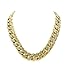 Mens Iced Out Hip Hop Gold tone CZ Miami Cuban Link Chain Choker Necklace (24")