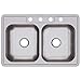 Elkay DXR33224 Dayton Equal Double Bowl Drop-in Stainless Steel Sink