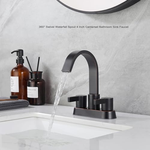 Senhozi SE-0048-ORB Oil Rubbed Bronze Bathroom Faucet 3 Hole thumb #1