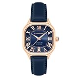 Thomas Earnshaw Herren 39 mm Coussin Automatikuhr mit Lederband ES-8284, Königsblau