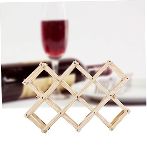 Soporte para botellas de vino de madera beige miniatura 3