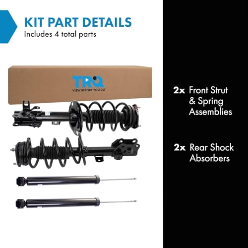 Image of TRQ Front and Rear Complete Strut Assembly & Shock Absorber Kit Complete Strut & Coil Spring Assembly Compatible with 2017-2019 Mazda CX-5