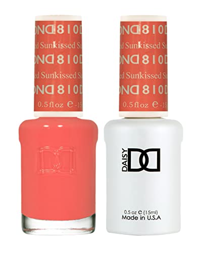 DND Gel Polish Set, Orange Collection, UV/LED Gel Polish and Air Dry Nail Lacquer, Matching Chip-Free Polish Duo, 810 Sunkissed, 0.5 Fl Oz