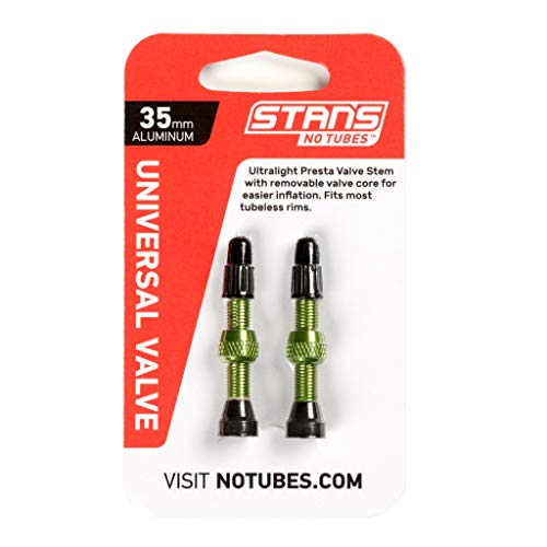 Valves Presta Stans NoTubes 35mm en aluminium anodisé vert haut de gamme