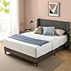 Zinus Sasha Bed 100x200 cm - Höhe 25 cm - Gepolsterter Plattform Bettrahmen mit Wingback Kopfteil und Bambus Lattenrost - Dunkelgrau