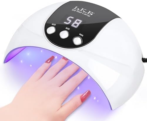 LKE UV Lampe für Gelnägel, 54W UV Lampe Nägel mit 3 Timer, LCD Display, Auto Sensor,Premium UV Lampe für Alle UV Gel Nagellack, Ideal für Anfänger und Profis,Festivalgeschenk (13 * 10-Weiß)