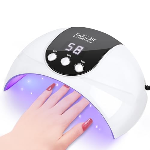 LKE UV Lampe für Gelnägel, 54W UV Lampe Nägel mit 3 Timer, LCD Display, Auto Sensor,Premium UV Lampe für Alle UV Gel Nagellack, Ideal für Anfänger und Profis,Festivalgeschenk (13 * 10-Weiß)