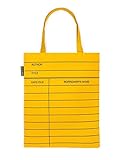 Out of Print Library Card Tote Bag Yellow, 14 X 18 Inches