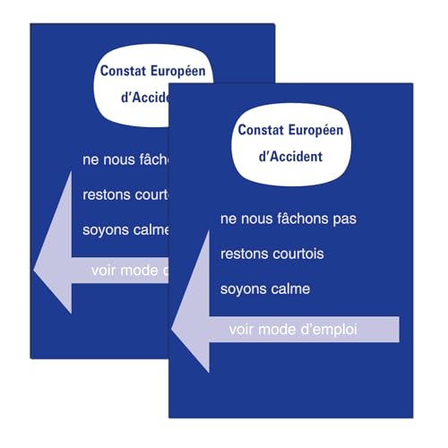 kinoco Constat Amiable d'Accident Automobile Agréé -Lot de 2 - Valable pour Toutes Assurances en France et Europe (2)
