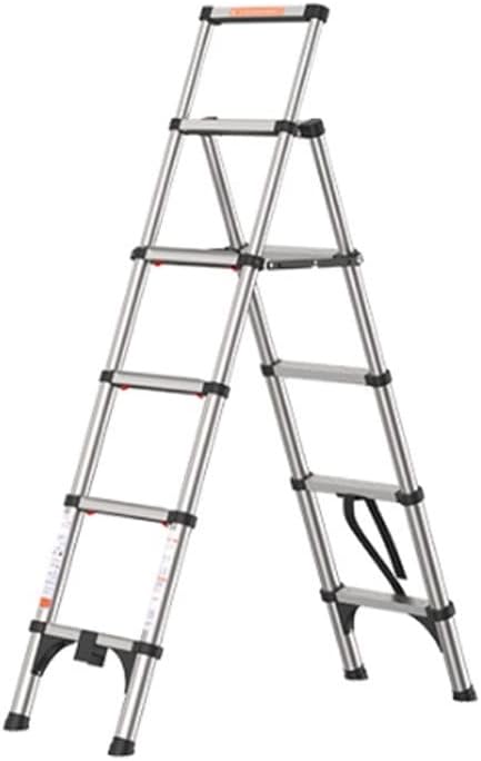 Step Ladder Aluminum Alloy Ladder Household Folding Ladder Telescopic Ladder Portable Extension Ladder Accessory for Library RV Repair The roof Folding Step Stool