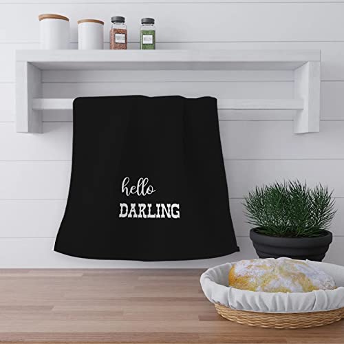 Ohsul Bath Towels,Howdy Cowboy Hello Darling Highly Absorbent Black Bath Towels Set Of 2,Funny Bathroom Humor Towels Set,Western Gifts,Cowboy Cowgirl Teen Girls Boys Couples Gifts #TOP4