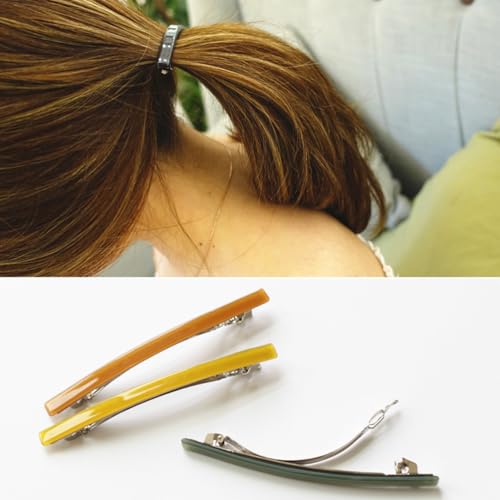 Lurrose 5pcs French Hair Clip Tortoiseshell Hair Clips Fashion Hair Pin Automatic Clasp for Women Girls (Random Colour) - Image 4