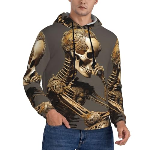 Sweat à capuche squelette avec imprimé original et coupe noire polyvalente