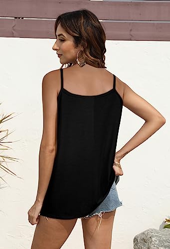JOELLYUS Plus Size Tank Tops for Women Summer Casual Loose Pleated Spaghetti Strap Camisole Sleeveless Flowy Tunic Blouses4