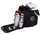 💦 WASSERDICHT & RUTSCHFEST: Mit extra rutschfesten Noppen am Boden der Skischuhtasche, kannst du die Schischuhtasche Sport auch ohne Bedenken auf eisigem Boden abstellen. Die Klappe am Bootbag, die dir leichtes Skistiefel wechseln ermöglicht.