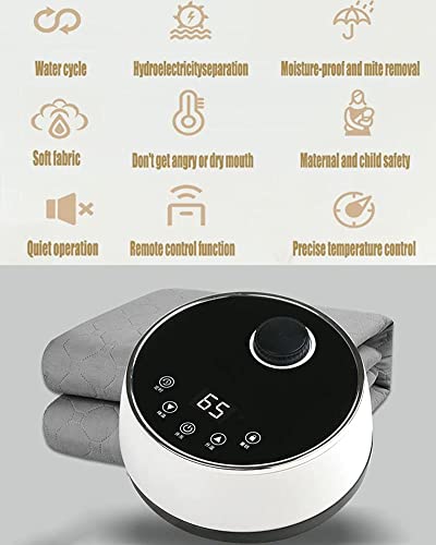 Manta calefactora eléctrica Manta calefactora, colchoneta calentada por agua for otoño e invierno, cama calefactora con circulación de agua segura sin radiación for ancianos, niños, mujeres embarazada