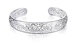 Chandria's Treasures Sterling Silver Hollow Flower Filigree Bracelet Bangle - Holiday Sale