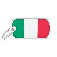 My Family Medaglietta per Cane Personalizzata Made in Italy | Bandiera Italia | Targhetta
