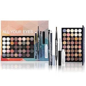 All-in-One Make Up Set, Schminkset für Augen, Augen Makeup Palette Kit für Mädchen, mit 40 Farben Lidschatten Eyeliner-Stift Augenbrauenstift Mascara Make-up Pinsel, für Anfängerinnen