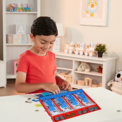 Gs Play Money Set - Educational Money With Paper Bills Plastic Coins Drawer And Clips 34 Pieces For Kids Pretend Play Money Set, Money, And Banking Tools Christmas Holiday Birthday Gift Learning Kits With Free Bonus Hafaw Item #TOP4