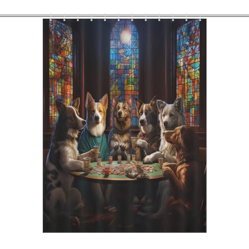 Rideau de douche chien mignon imperméable séchage rapide