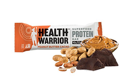 HEALTH WARRIOR Superfood Protein Bars, Peanut Butter Cacao, Plant-Based Protein, 50g bars, 12 count HEALTH WARRIOR Superfood Protein Bars, Peanut Butter Cacao, Plant-Based Protein, 50g bars, 12 count