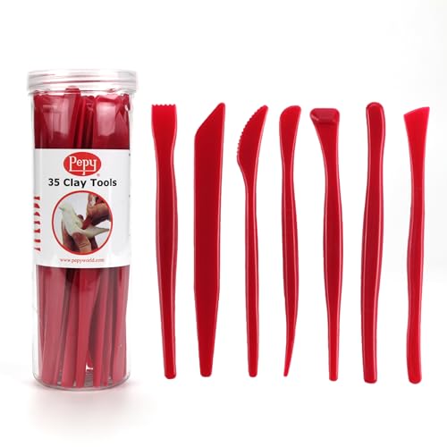 Pepy 35 PC Clay Sculpting Tools Set; 5 Each of 7 Different Shapes; Ideal for Polymer Clay, Air Dry Clay, Plastilina Modeling Clay, and Pottery Clay; Classroom Pack