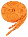 BCB Wear Flat Shoelaces 5/16' Wide Solid Colors Several Lengths For Sneakers and Shoes (Orange-63)