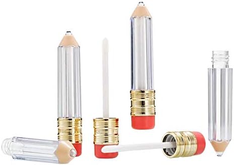 FSYEEL 10 Pieces 5ml Empty Lip Gloss Tube Container Clear Lip Balm Tubes Pencil Shape Lipstick Refillable Bottles Vials Mini Sample Cosmetic