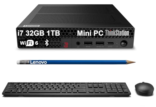 Lenovo ThinkStation P3 Tiny Workstation Desktop (Intel 20-Core i7-14700 vPro, 32GB DDR5 RAM, 1TB SSD, UHD Graphics 770), Business ThinkCentre Mini PC, Ethernet, Wi-Fi, HDMI, DisplayPort, Win 11 Pro