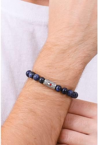 Tommy Hilfiger Meżczyzni Bransoletka, Niebieski, Obwód 18,5 cm