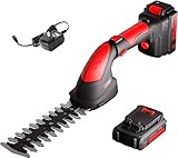 MZK 8'' Cordless Grass Shear, 20V Handed Electric Bush Trimmer, Hedge Trimmer, Portable Battery Oper